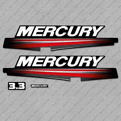 Mercury 3.3 Hp Two Stroke New Model Outboard Engine Decals Sticker Reproduction • $40.49