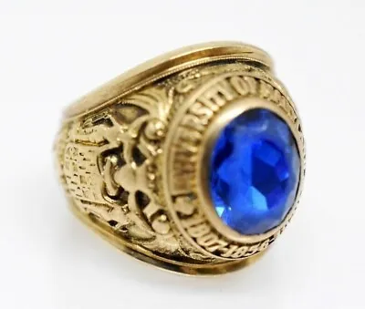 4Ct Sapphire Lab Created Men 1966 University Maryland Aggie Ring 14k Gold Plated • $132.75