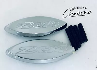 $59.99 • Buy Zx-14 Engraved Chrome Mirror Block Offs 2006-2011 Kawasaki Ninja Zx14