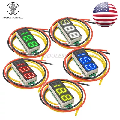 10 PCS Mini DC 0-100V 0.28  3-Digital Voltmeter LED Voltage Panel Meter 3-Wires • $14.79