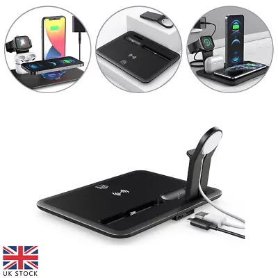 Wireless Charger Dock Charging Station Stand 4 In 1 For IPhone Samsung For Qi • £17.12