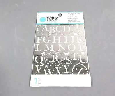 Martha Stewart Crafts ALPHABET Metal Dry Embossing Stencil Plate • $7.99