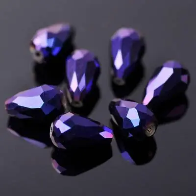 Teardrop Faceted Crystal Glass Loose Crafts Beads Lot 5x3 7x5 12x8 15x10 18x12mm • $2.55