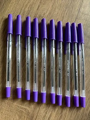 Q Connect 0.7mm Medium Point Voilet Ballpoint Pens ( PKT 10 PENS ) KF11497 B/NEW • £4.50