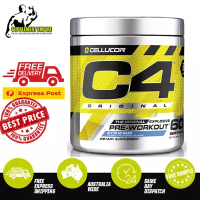 Cellucor C4 BLUE RASPBERRY Flavour ORIGINAL ID Pre Workout Preworkout 60 Serves • $59.90