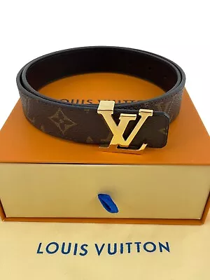 New Louis Vuitton LV Initiales Monogram Reversible Belt Gold Logo Canvas 8032  • £321.66