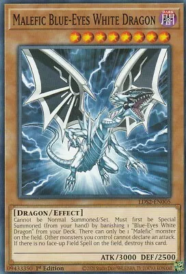 Yugioh Card  1 X Malefic Blue-eyes White Dragon Lds2-en005 1st Edition • $0.72