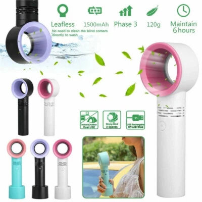 $12.96 • Buy USB Mini Portable Fan Rechargeable Bladeless Desk Fan Handheld Air Conditioning