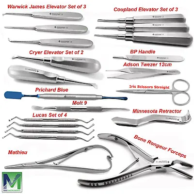 Dental Implant Oral Surgery Kit Surgical Bone Curette Forceps Retractor Elevator • $12.86