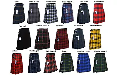 Men's 5 Yard Scottish Kilts Tartan Kilt 13 Oz Highland Casual Kilt 21 Tartans • $24.99