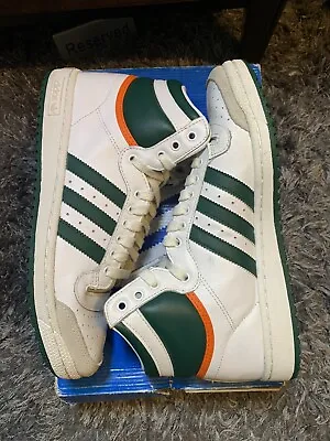 Adidas Originals Top Ten High Miami Hurricanes White Green EF2516 Men’s Size 9 • $66.49