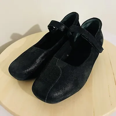 Ziera Black Glitter Mary Jane Comfort Casual Shoe Adjustable Strap AU9 EU40 • $39.99