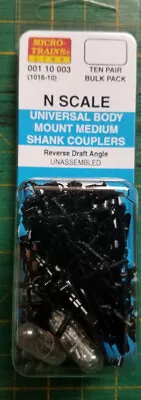 N Micro Trains 001 10 003 (1016-10) Universal Body Mount Med Shank Couplers • $21
