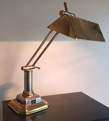 Vintage Brass Adjustable Bankers Piano Lamp • $95