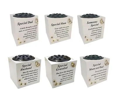 Memorial Graveside Pot Verse Butterfly Flowers Grave Pot Vase Special Missed • £20.99