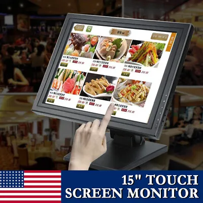 15  Touch Screen Monitor LCD VGA TouchScreen Monitor Retail Kiosk Restaurant Bar • $104.50