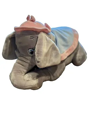Disney Parks Mrs Jumbo Plush Stuffed Animal Dumbo Mom Elephant Pink Hat Toy 14 L • $25