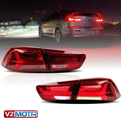 $161.49 • Buy Left+Right Side RED LED Tail Light For MITSUBISHI LANCER/EVO X 08-17 Rear Lamps
