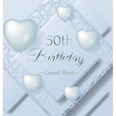 50th Birthday Guest Book: Ice Sheet Frozen Cover Theme - Hardcover NEW Birthday • £21.90