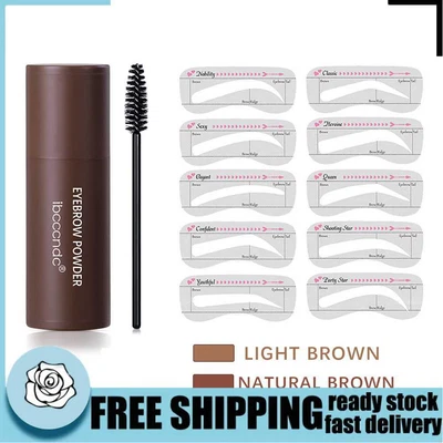 £4.67 • Buy Waterproof Brow Stencils Powder Kit Natrual Eye Eyebrow Stick Hair Line Lasting