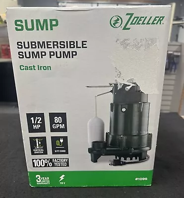 Zoeller 1096 1/2-HP 115-Volt Cast Iron Submersible Sump Pump - NEW ~ • $199