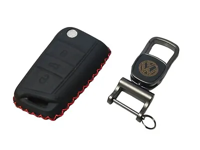 VW Golf MK7 Handmade Leather Key Case Cover Keyring KR0019 • $14.99