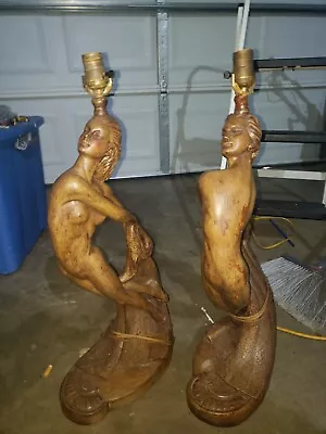 1952 Nude Male And Female Lamp Set. Original Continental Art Co. • $500