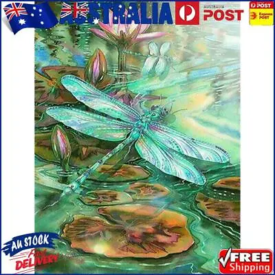 $10.99 • Buy 5D DIY Full Drill Diamond Painting Dragonfly Pond Cross Stitch Embroidery AU