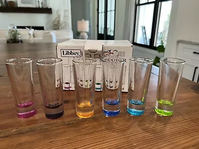 Vintage Libbey 2oz Multicolor Shot Glasses Set Of 12 With Box • $32.99