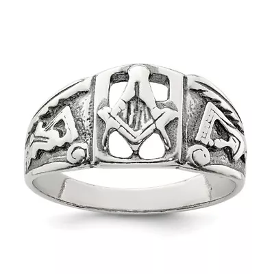 925 Sterling Silver Vintage Master Mason Signet Freemason Masonic Ring • $82