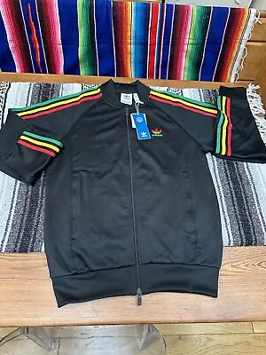 Adidas Originals Jamaica Black Rasta Bob Marley Gong Jacket X2 M Left ✨🪖❤️💛💚 • £150