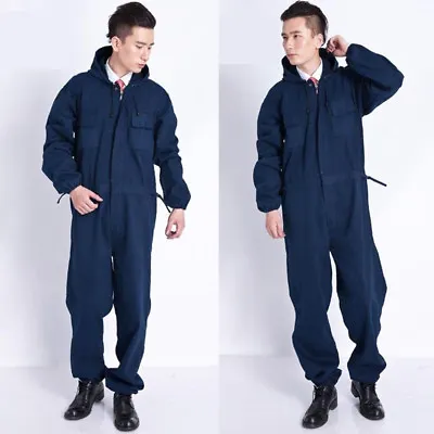 Men Denim Overalls Coveralls Jeans Workwear Jumpsuit Decorator Mechanic Uniform • $28.49