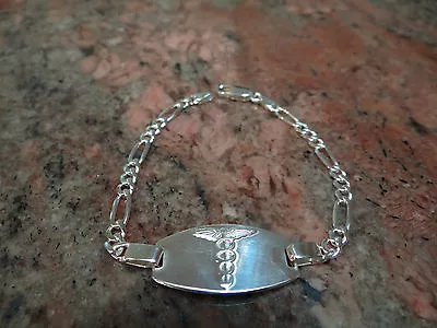 Sterling Silver Medical Alert Bracelet 7.5  • $39