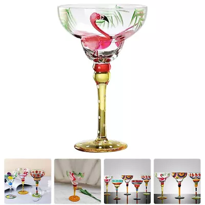 Glass Cocktail Cups Flamingo Tall Glasses Party Decor Wine Glass-QH • £17.78