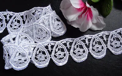 Venise Lace 1+3/4 Inch Wide  White Color  Selling By The Yard • $2.29