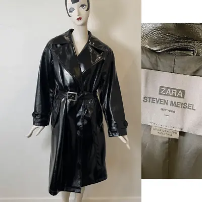Zara Steven Meisel Vinyl Trench Coat • $155