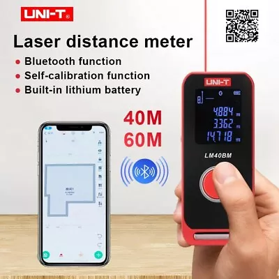 UNI-T Bluetooth Laser Distance Meter Mini Rangefinder Diastimeter Self-Calibrat • $41.94