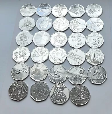 VGC London 2012 Olympic 50p Coins Full Set Of 29 All 2011 C2 • £64.99