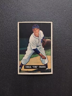 1951 Bowman #104 Virgil Trucks Detroit Tigers Centered No Creases Read • $9.99