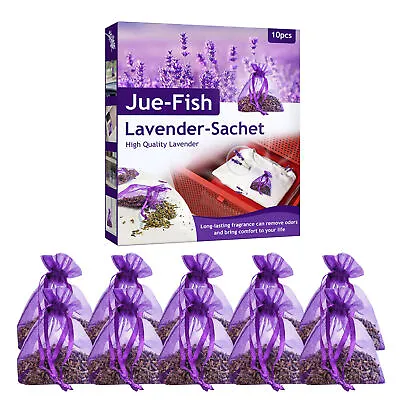 10pcs Lavender Buds Potpourri Sachets Bags Raw Organic For Decoration Moth  • £7.23
