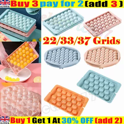 37 Grids Round Ice Cube Tray Ball Maker Whiskey Sphere Mold Silicone DIY Mould • £3.35