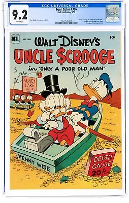 Four Color #386 CGC 9.2 White Pages - Uncle Scrooge #1 - Key - Dell - Carl Barks • $7500