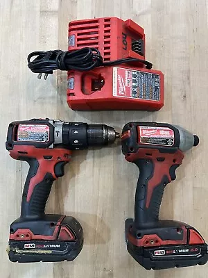 Milwaukee M18 HammerDrill 2702-20 Impact Driver 2750-20 W/2 Batteries & Charger • $49.99