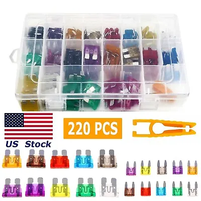 220pc Blade Fuse Assortment Auto Car Truck Motorcycle Fuses Kit ATC ATO ATM • $9.99