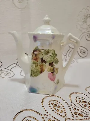 Vintage German Lusterware Hydrangea Teapot • $18