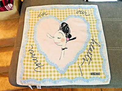 Rare Vintage Moschino Olive Oyl Popeye Silk Scarf 20x20 Square Made In Italy • $90.30