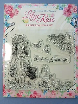 £2.50 • Buy Craft Stamps Lily Rose Summer's Day Birthday Greetings Butterfly Card Making