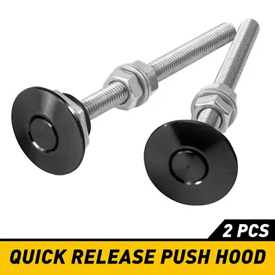 2x Push Button Quick Release Hood Bonnet Pins Lock Clip Car Bumper Latch Kit • $12.99