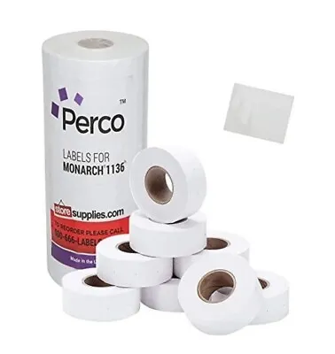White Pricing Labels Monarch 1136 Price Gun – 8 Rolls 14000 Labels FREE INK ROLL • $33.75