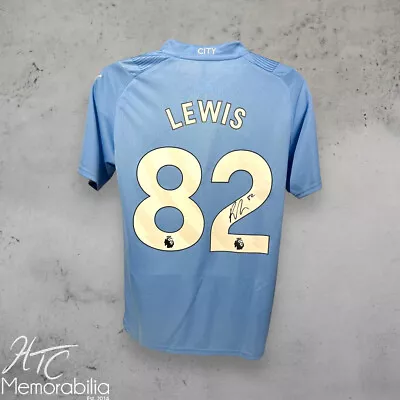 Rico Lewis Signed Manchester City 23/24 Football Shirt COA • £140